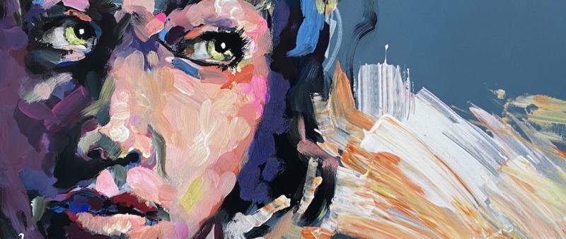 Expressives Gesicht in Acryl