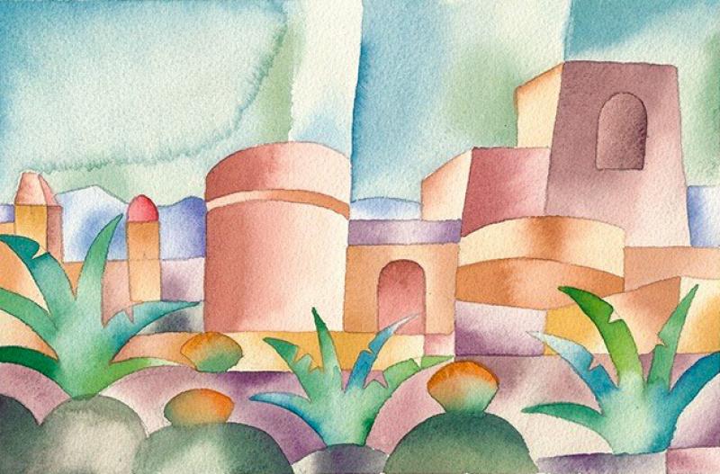 Landschaft im Licht - Farbverläufe im Aquarell
